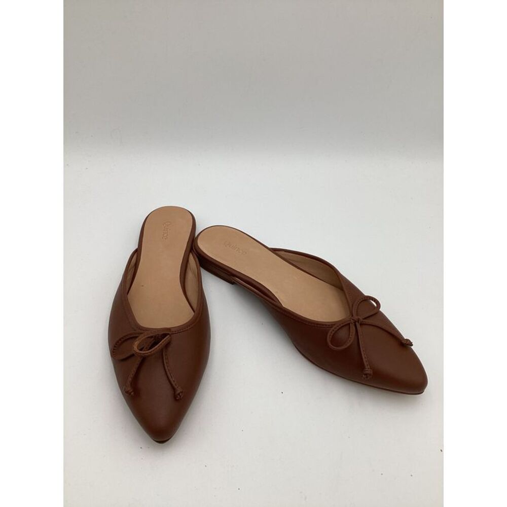 Quince Italian Leather Pointed Mule Brown 7